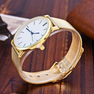 Casual Gold Stainless Steel Dress Watch