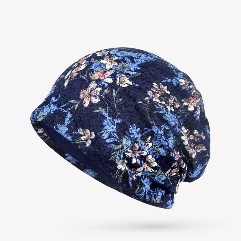 Blue Floral Beanie