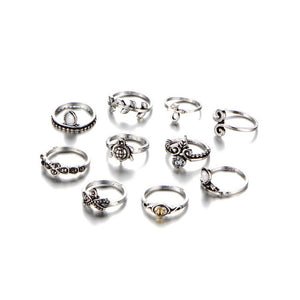 10 Piece Flower Child Rings